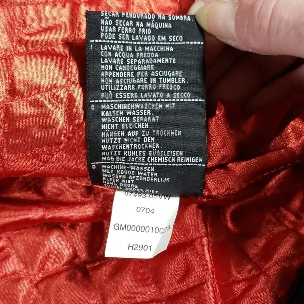 Harley-Davidson Black Winter Coat Nylon Faux Fur Motorcycle Jacket Red Lining‎ M - Picture 12 of 12